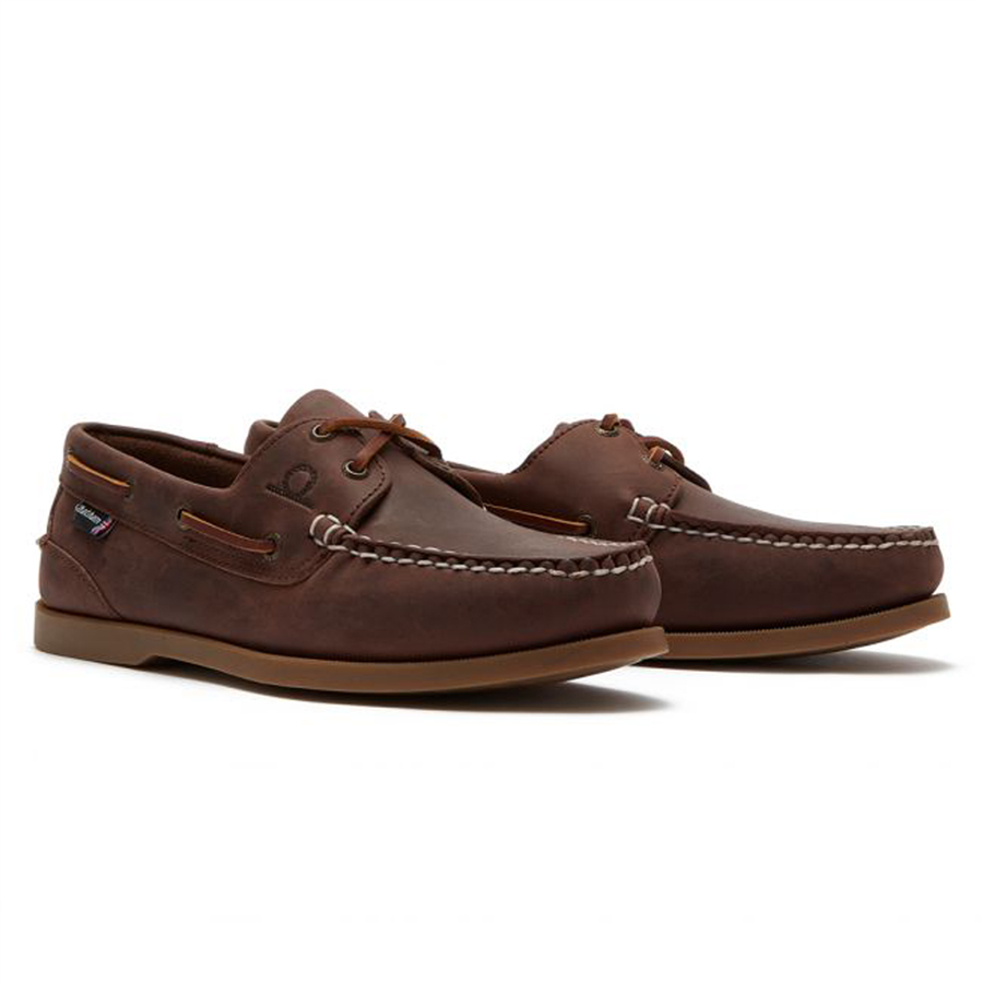Chatham Mens Deck II G2 Premium Leather Boat Shoes - Chocolate 40461 ...