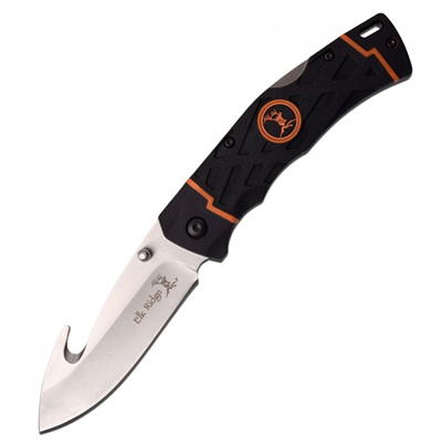 Elk Ridge Gut Hook Black Folding Knife 