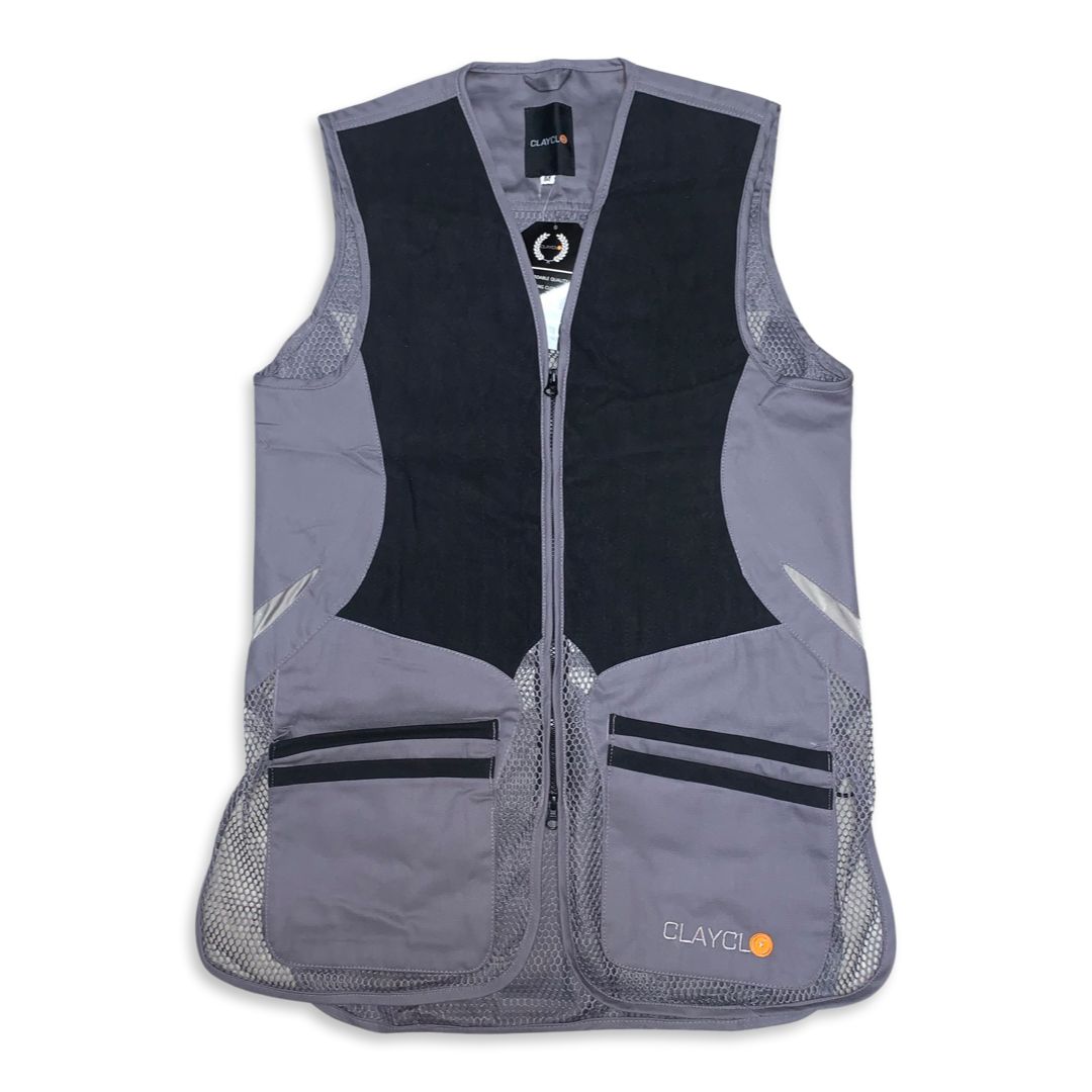 Clayclo Men's Olympia Pro Skeet Vest - Steel & Black Suade