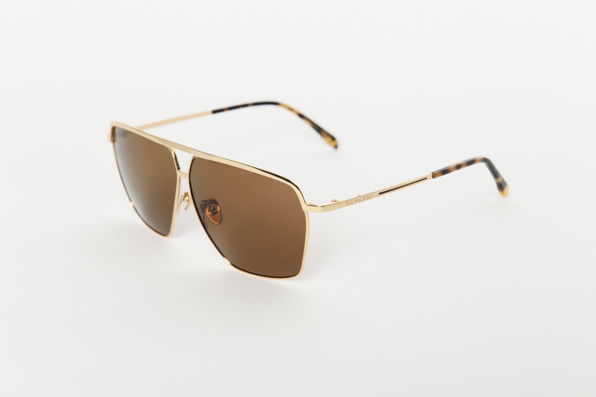 Edwards Eyewear Hiroki 2 - Gold Titanium Frame with Dark Green Polarised Lens - Image 2