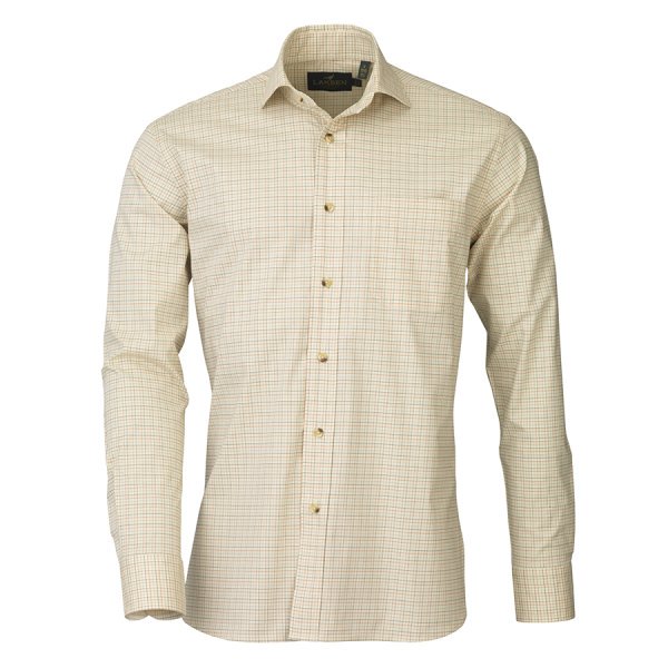 Laksen Matthew Sporting Stretch Shirt - Camel, Loden & Mandarin