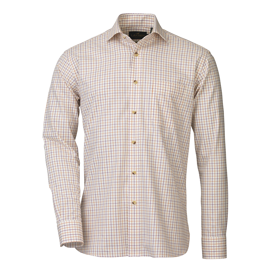 Laksen Ewan Cotton Shirt - Mandarin & Purple