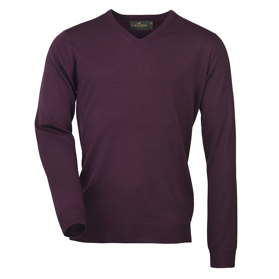 Laksen Sussex V Neck Sweater - Purple