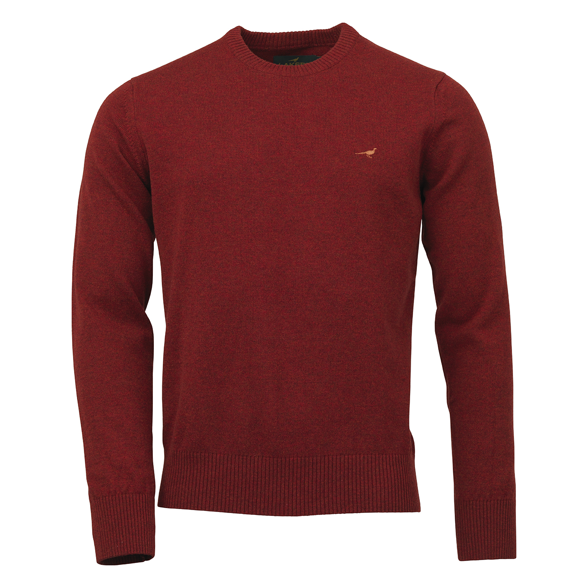 Laksen Hoy Round Neck Lambswool Sweater - Old Red