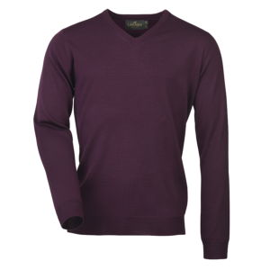 Laksen Sussex V Neck Sweater - Purple