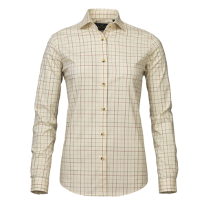 Laksen Eliza Sporting Stretch Shirt - Loden, Wine & Camel Check