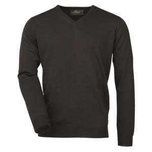 Laksen Sussex V Neck Sweater - Chocolate