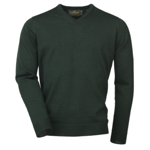 Laksen Sussex V Neck Sweater - Pine