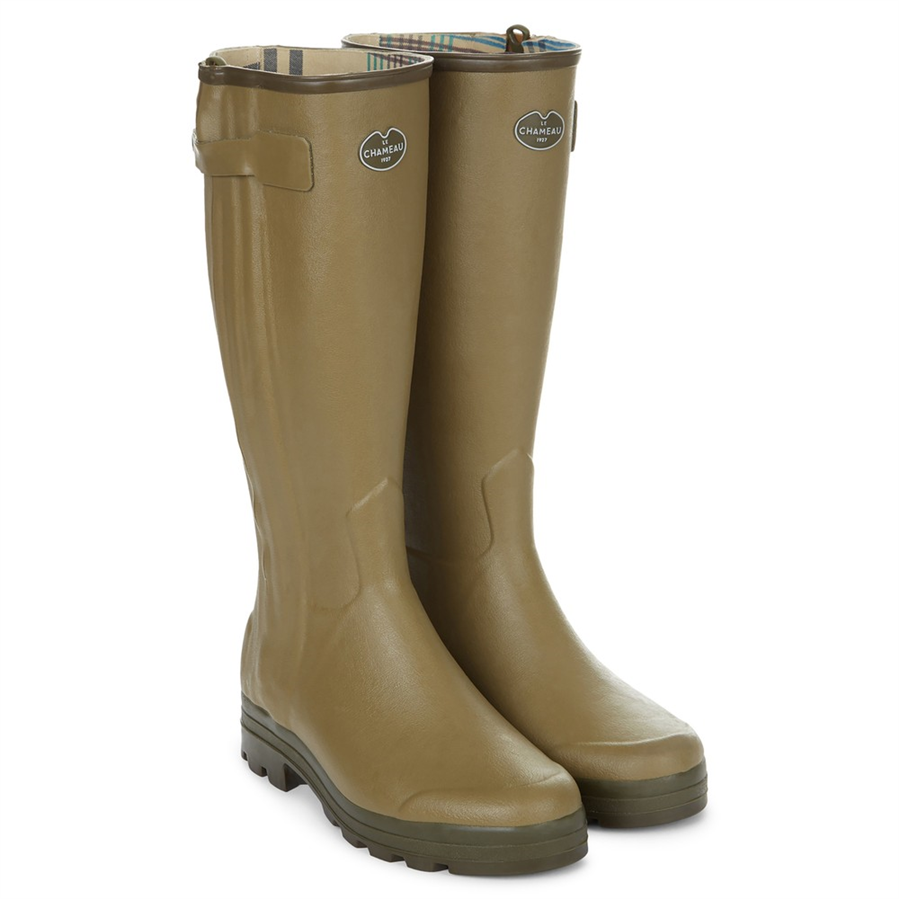 Le Chameau Mens Chasseur Jersey Lined Boots - Vert Vierzon