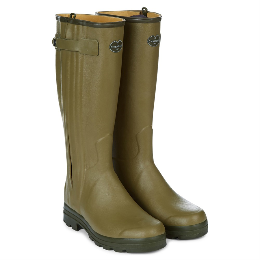 Le Chameau Mens Chasseur Leather Lined Boots - Vert Vierzon