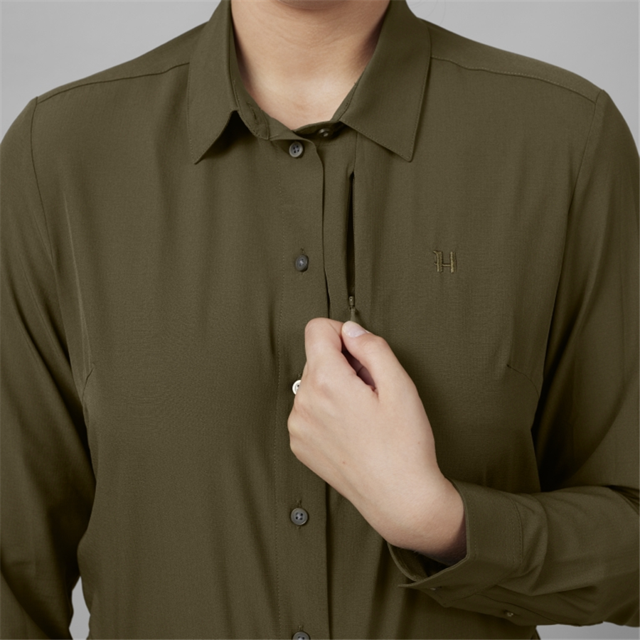 Harkila Ladies Trail Long Sleeve Shirt - Willow Green - Image 3