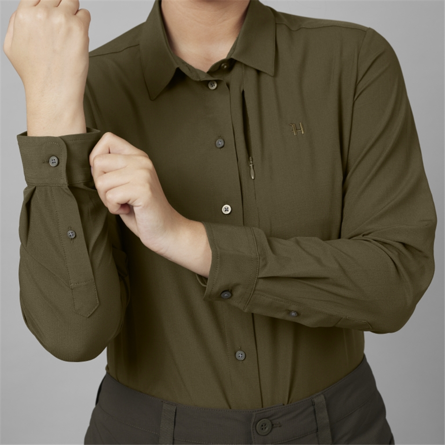 Harkila Ladies Trail Long Sleeve Shirt - Willow Green - Image 4