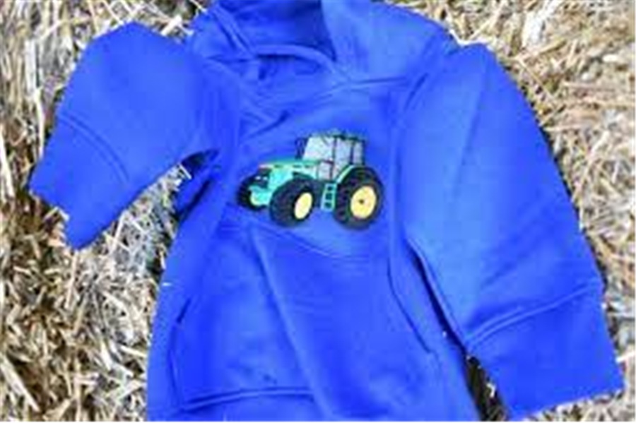 LJ Creative Childrens Tractor Hoodie - Blue
