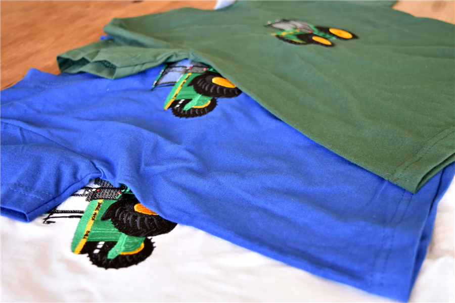 LJ Creative Children's Tractor T-Shirt - Blue