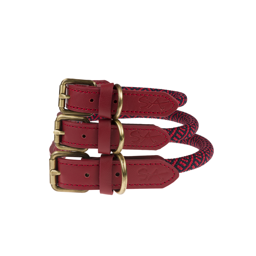 Sophie Allport Rope Dog Collar - Red - Image 2