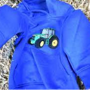 LJ Creative Childrens Tractor Hoodie - Blue