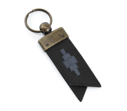 Pampeano Juntos keyring Black leather/Navy Stitching