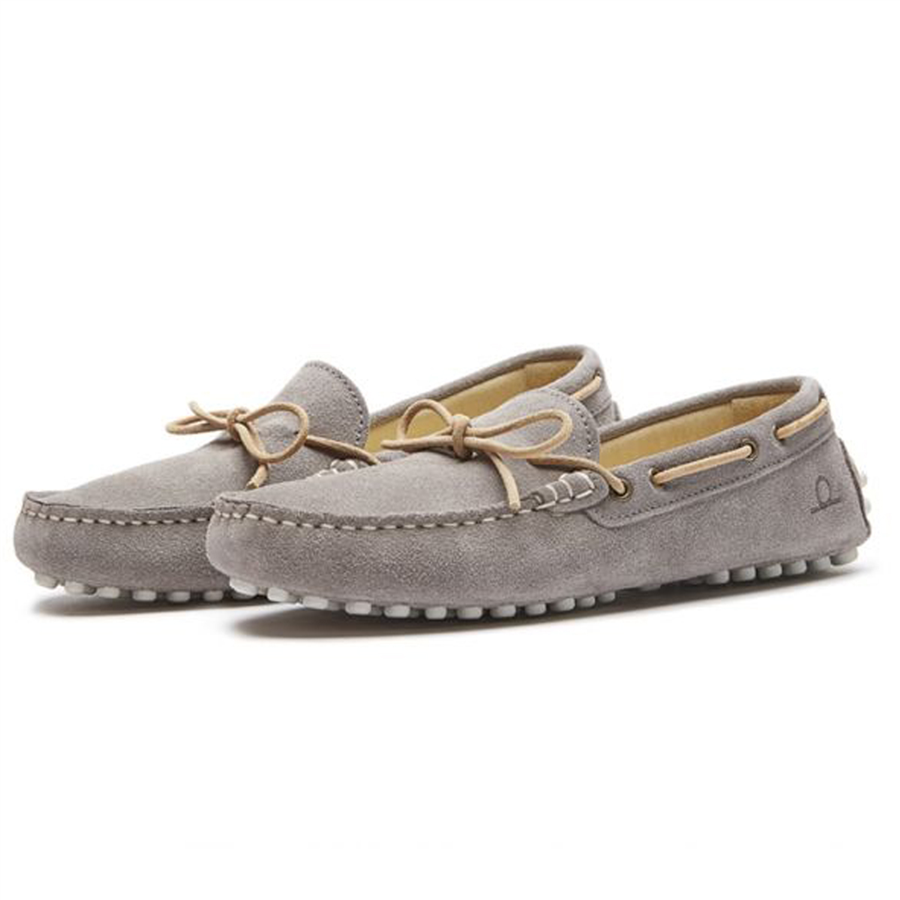 Chatham Ladies Aria Suede Driving Moccasins - Grey shoes - Image 3