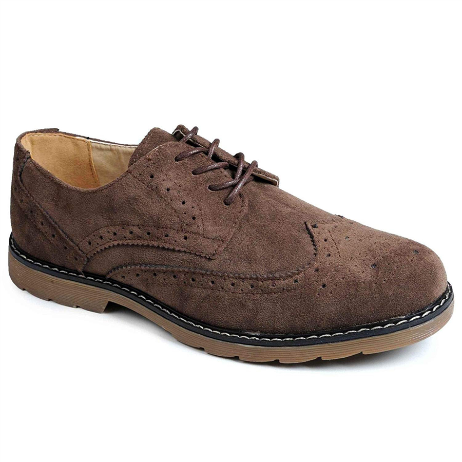 Catesby Surrey Suede Brogues - Dark Brown Shoes