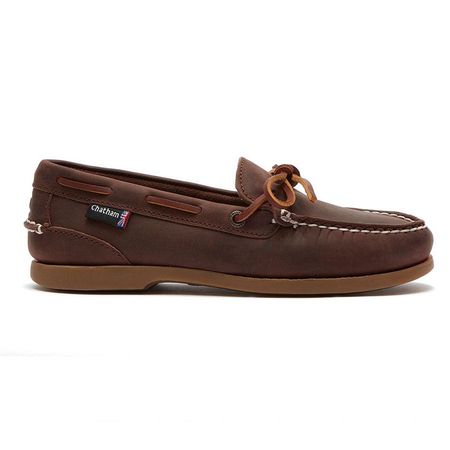 Chatham Ladies Olivia G2 Premium Nubuck Slip-On Deck Shoes - Chocolate