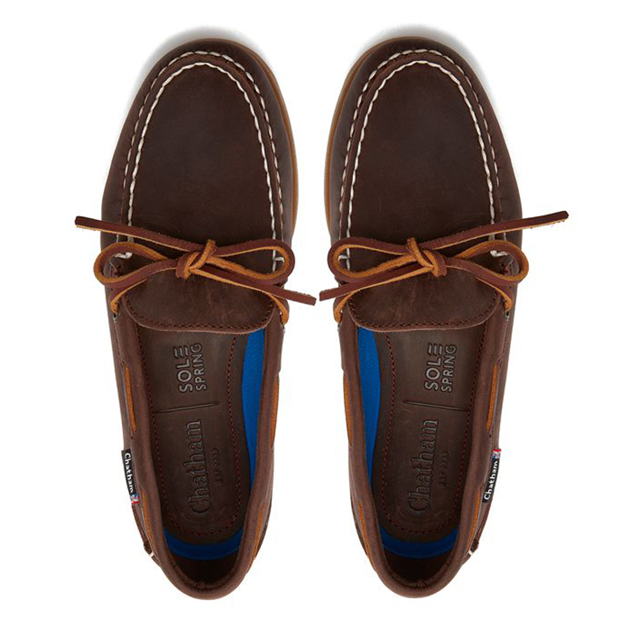 Chatham Ladies Olivia G2 Premium Nubuck Slip-On Deck Shoes - Chocolate - Image 2
