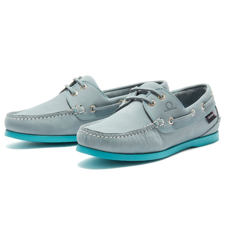 Chatham Ladies Pippa II G2 Leather Boat Shoes - Sky Blue & Turquoise - Image 3