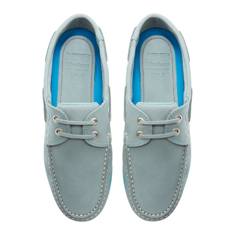 Chatham Ladies Pippa II G2 Leather Boat Shoes - Sky Blue & Turquoise - Image 2