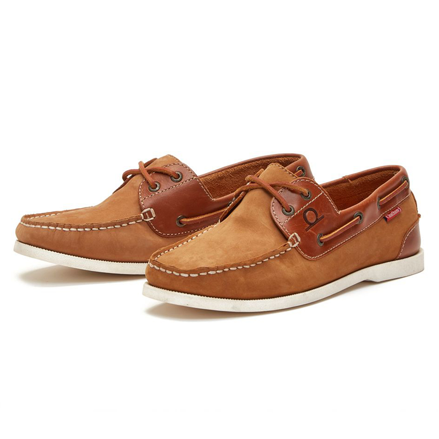 Chatham Mens Galley II Leather Boat Shoes - Tan - Image 3