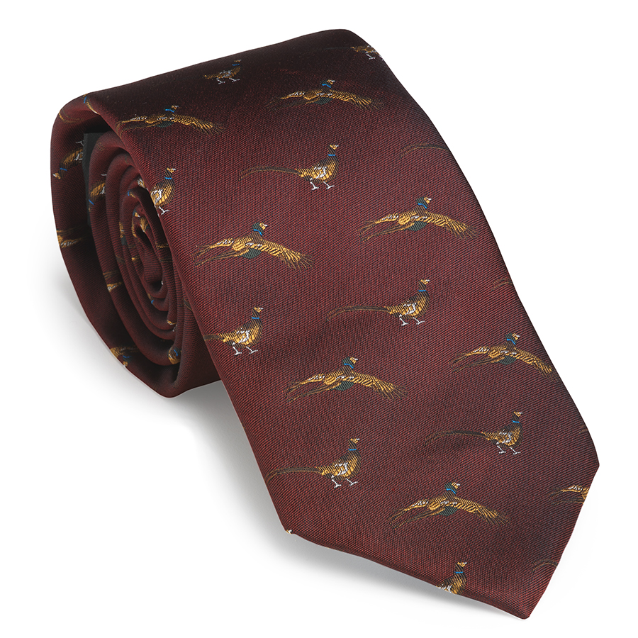 Laksen Flying Pheasant Tie - Wine