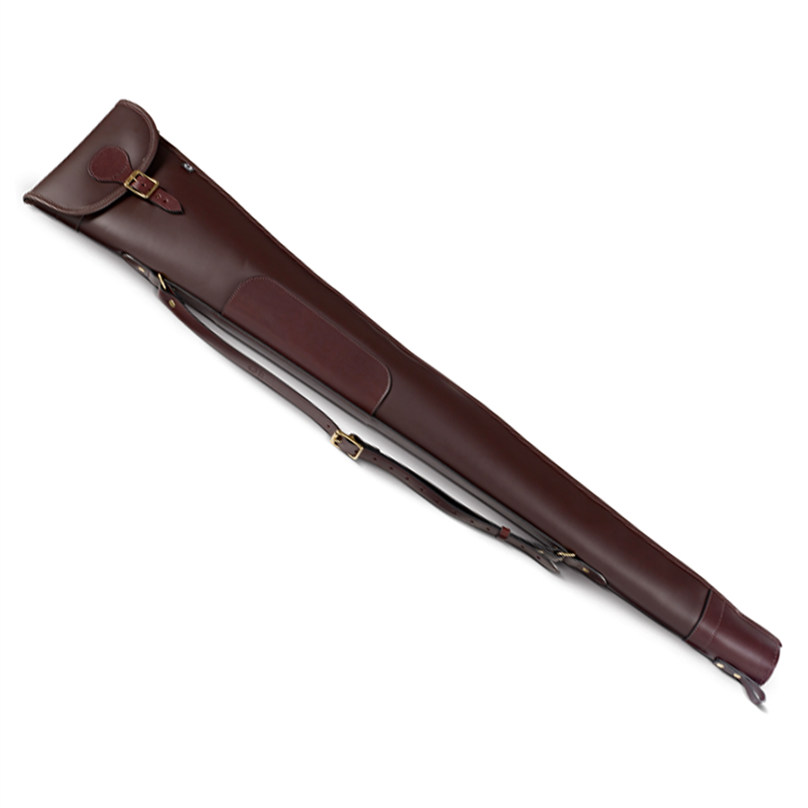 Croots Byland Leather Shotgun gun Slip With Flap & Zip - Oxblood