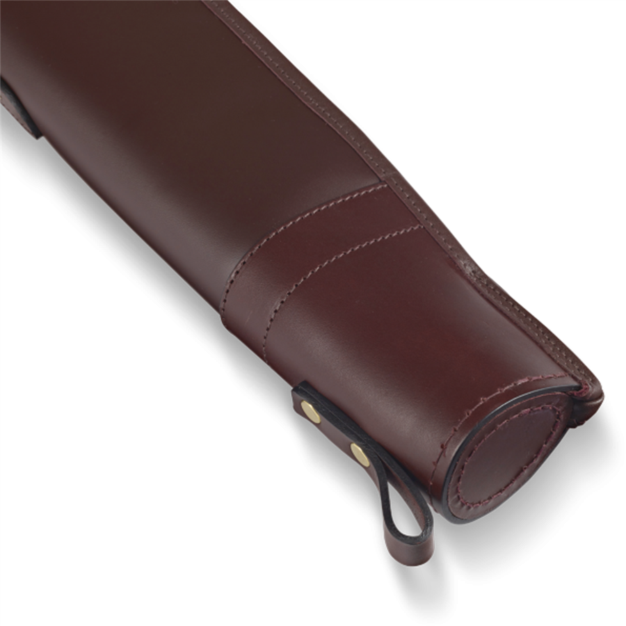 Croots Byland Leather Shotgun gun Slip With Flap & Zip - Oxblood - Image 2