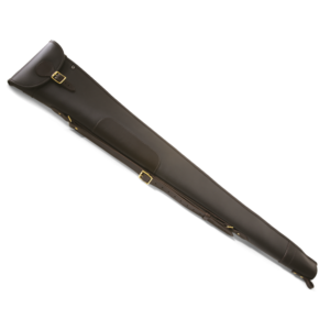 Croots Byland Leather Shotgun gun Slip With Flap & Zip - Dark Havana