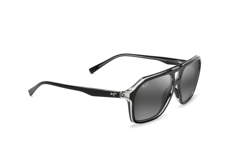 Maui Jim Wedges - Black Gloss & Crystal Interior Frame with Neutral Grey Lens
