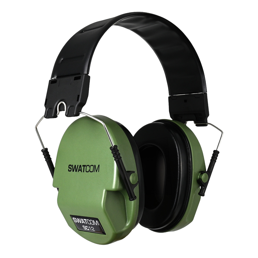 Swatcom Slim Passive Folding Ear Defenders - Green