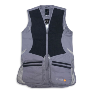 Clayclo Olympia Pro Skeet Vest - Steel & Black Suede