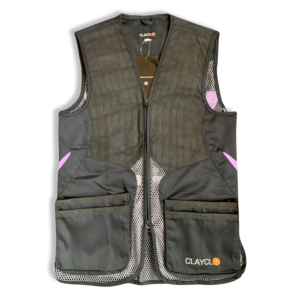 Clayclo Olympia Pro Skeet Vest Black - Grey Mesh & Lilac Lycra