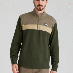 Ridgeline Mens Backslider Rugby top - olive/multi