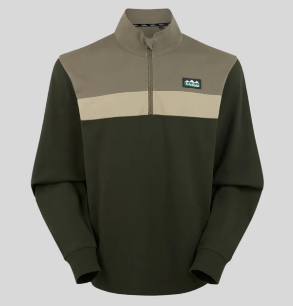 Ridgeline Mens Backslider Rugby top - olive/multi - Image 2