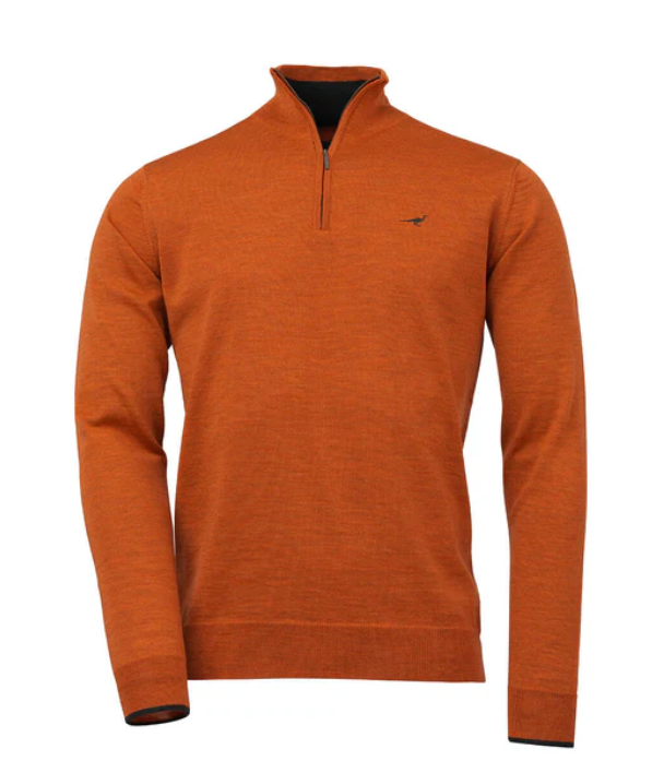Laksen Norfolk Zip neck - Burnt Orange