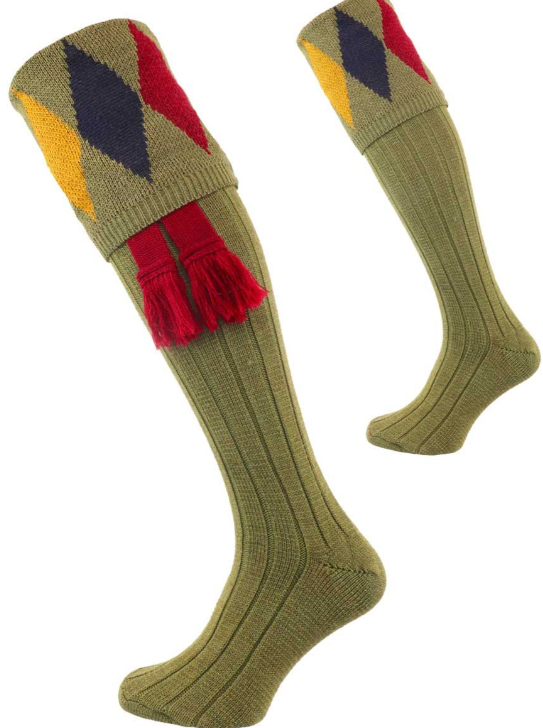 Pennine Kingsman socks & Garter set - old sage