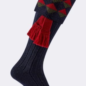 Pennine grand garter Socks set -navy
