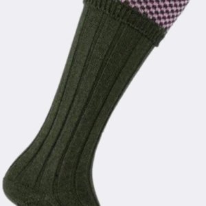 Pennine Penrith socks - olive and pink