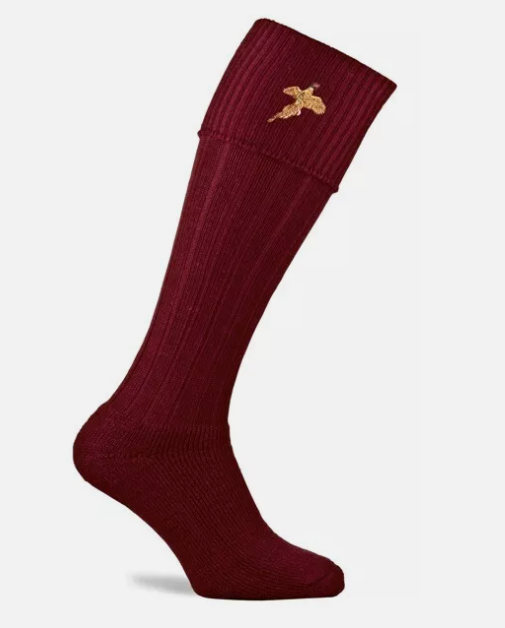Pennine Stalker pheasant socks - burgandy
