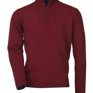 Laksen Brompton zip neck -Wine