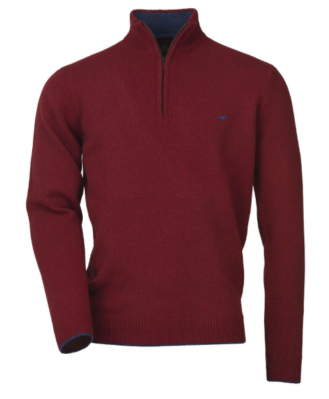 Laksen Brompton zip neck -Wine