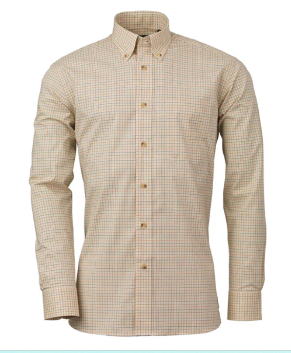 Laksen Sporting stretch Shirt - Brownie, orange, cornflower