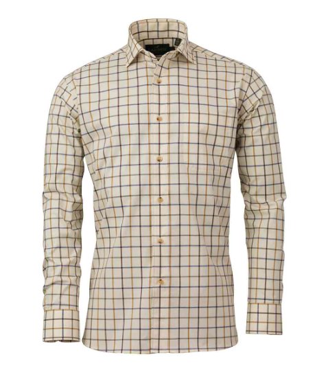 Laksen Sporting Stretch Shirt Mustard, Brownie , Cornflower