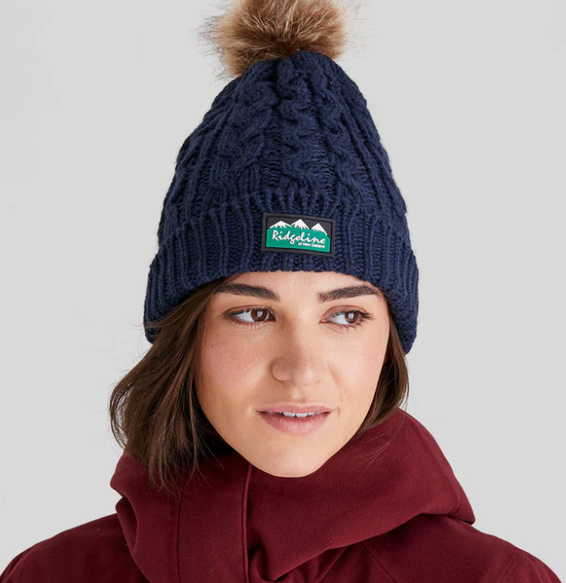 Ridgeline Ladies Nordic Fleck Bobble hat – Russet / Teak / Navy
