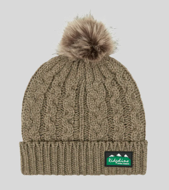 Ridgeline Ladies Nordic Fleck Bobble hat – Russet / Teak / Navy - Image 2