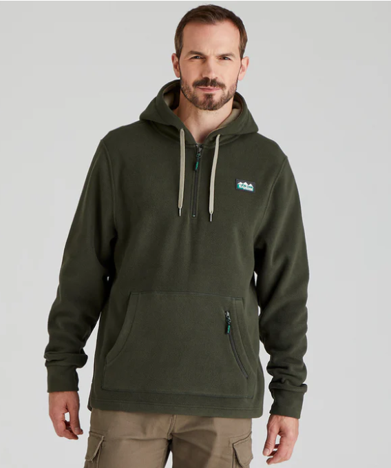 Ridgeline Mens Ballistic Long Sleeved Fleece Hoodie - Deep Forest